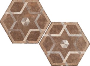 Fioranese Heritage Deco Texture 5: Beige Hexagonfliesen 34,5x40 cm