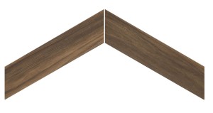 Emil Ceramiche Sleek Nut Chevron: Braune Holzoptik Feinsteinzeug, 11x54 cm