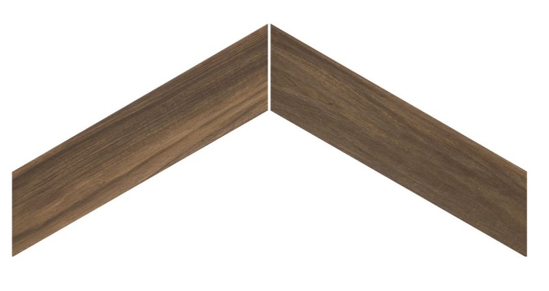 Francuska jodełka gres brąz drewno Emil Ceramiche Sleek Nut Chevron Nat. 11x54 57676
