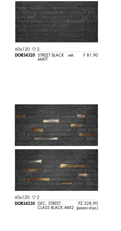 Płytki ABK Do Up Street black MATT 60x120 CEGIEŁKI CZARNE 11806