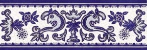 Mainzu Zócalo Fliesen Bordüre Blau-Weiß 7x20 cm