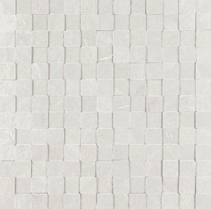 Mosaik Naturstein Weiß 3D Quadrate Marazzi Mystone Lavagna Bianco Mosaik 3D MD1H 30x30
