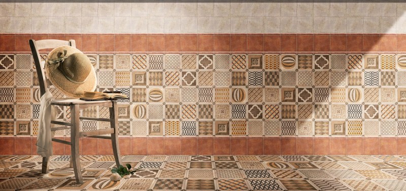 Płytki patchworkowe geometryczne wzorzyste Mainzu Venato Dekor 15x15 51218