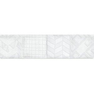 Cifre Alchimia Decor Weiß Hochglanz 7,5x30 Wandfliese