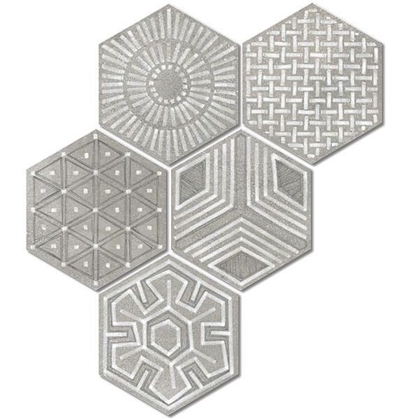 Vives Hexágono Igneus Cemento 23x26,6 płytki heksagonalne patchwork 153419