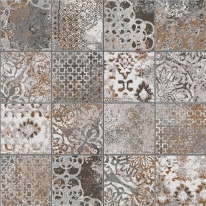 Marazzi Memento M004 37,5x37,5 cm: Musterfliesen rotbraun, Patchwork-Optik