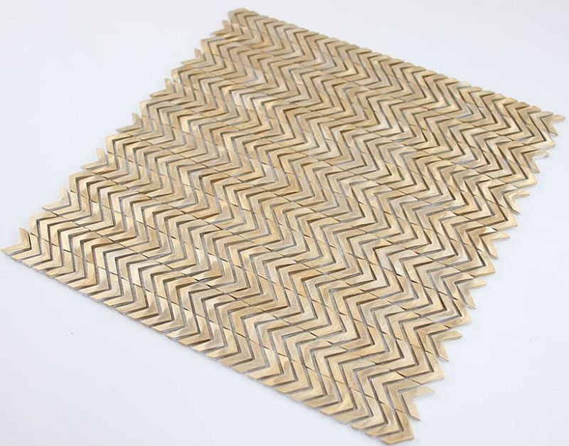 Mozaika Metalowa Szczotkowana Gravity Chevron 3D Złota 30x29,8 103535