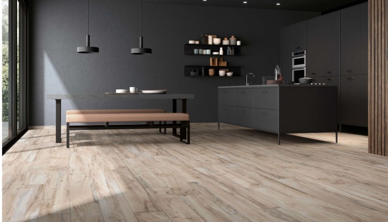 Płytka podłogowa drewno rustykalna sęki beżowa szalon ABK Nest Beige 20x120 86901