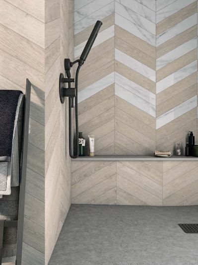 Płytki podłogowe szewron drewno szare Wow 60 Grad 120279 Chevron B Wood Dark 10x52 101142