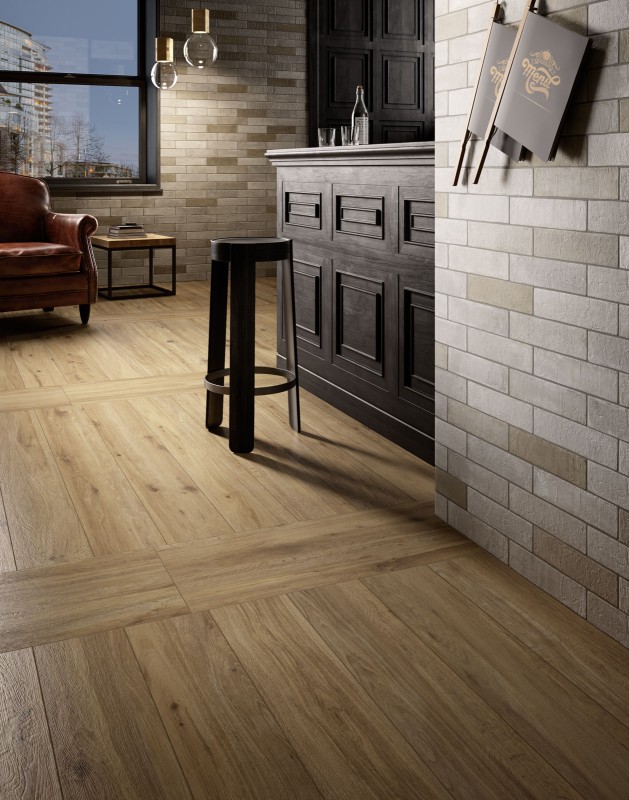 Gresy drewnopodobnę długie rustykalne brąz Marazzi Treverktrend Rovere Scuro 19x150 10863