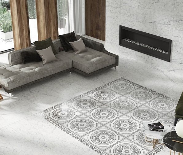 Płytki marmuropodobne białe APE Vita Polished Rect 120x120 dms 40192
