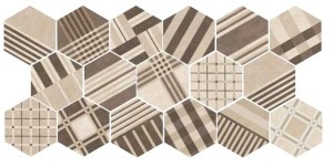 Musterhektagonfliesen brazEquipe Hexatile Zement Geo Sand 17,5x20