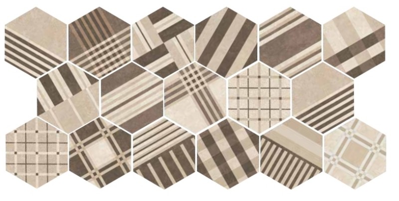 Płytki heksagonalne wzorzyste brazEquipe Hexatile Cement Geo Sand 17.5X20 12591