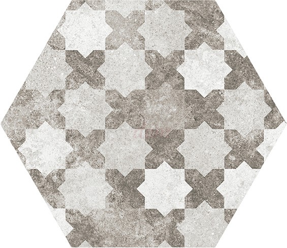 Gresy heksagonalne wzorzystę bez EQUIPE HEXATILE CEMENT GARDEN GREY 17.5X20 9167
