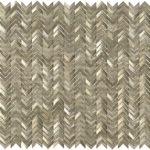 Gebürstete Metallmosaikfliese Gravity Chevron 3D Gold 30x29,8 cm