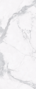 Calacatta Bianco Slim 90x180: Große Marmor-Fliese, weiß mit grauen Adern