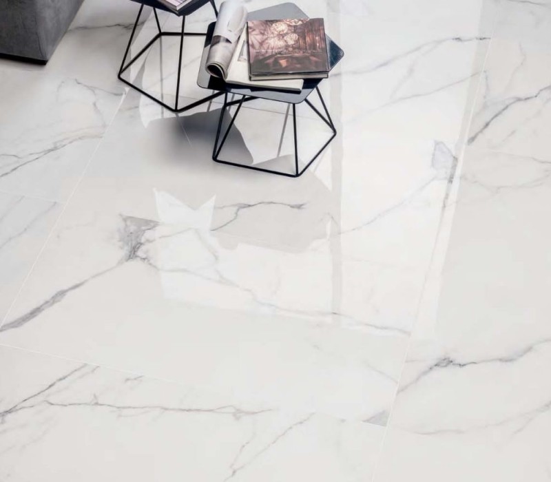 Gres marmur biały z delikatną szaro- czarną żyłą Flaviker Supreme Statuario Royal Mix Anticato Floor SPFLO10 60x120 75598