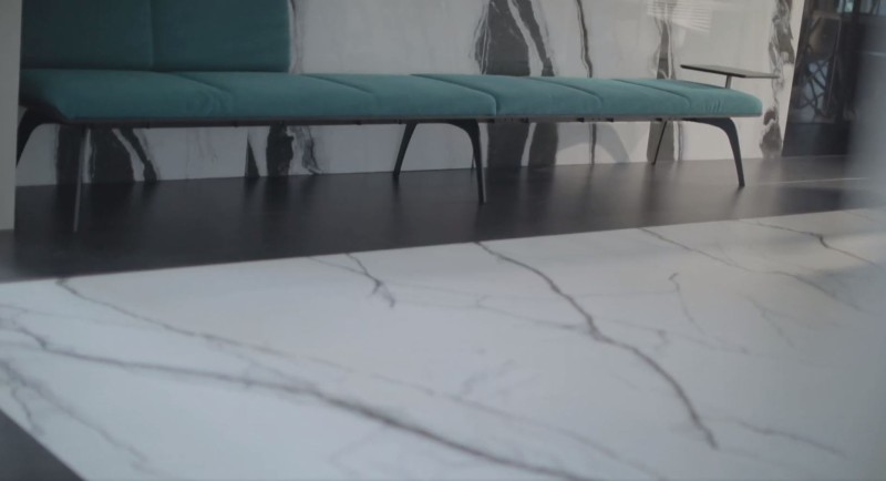 Płytki podłogowe marmur białe z czarną żyłą Florim Floor Gres B&W_Marble Breach Naturale 766401 60X120 x10mm 94098