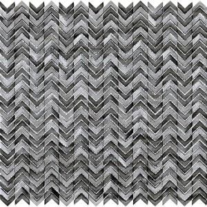 Mosaikfliesen Metall gebürstet Gravity Chevron 3D Graphit 30x29,8 cm