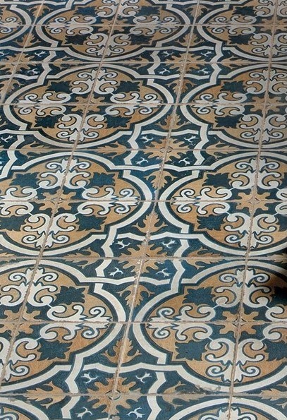 Płytki patchwork ornament granat żółty Peronda FS - 2 45x45 dms 37028