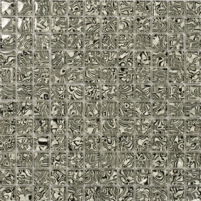 Mozaika przezroczysta biała czarna mix Dell Arte Zebra 30,5x30,5 31078