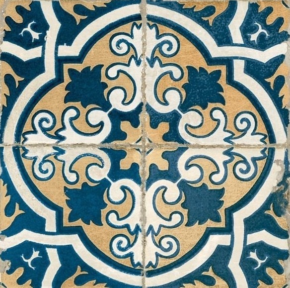 Płytki patchwork ornament granat żółty Peronda FS - 2 45x45 dms 37033