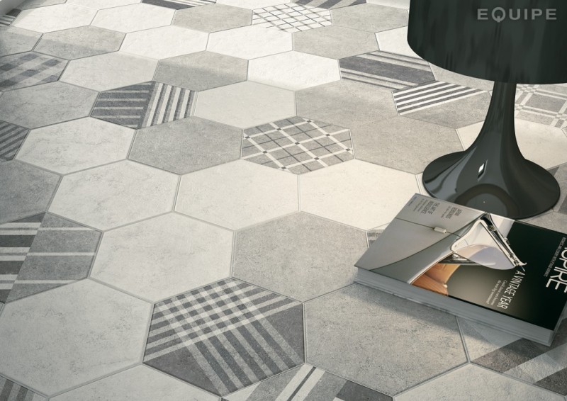 Gres heksagonalny szary beton mat Equipe Hexatile Cement Grey 17.5X20 12582