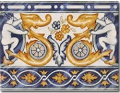 Mainzu Zócalo Aranjuez Bordüre & Wandfliesen 15x20 Weiß-Blau