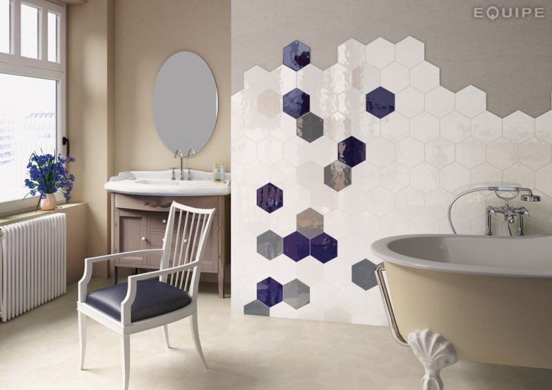 Gesy heksagonalne białe w połysku Equipe hexatile Blanco Brillo 17.5X20 crp 13662