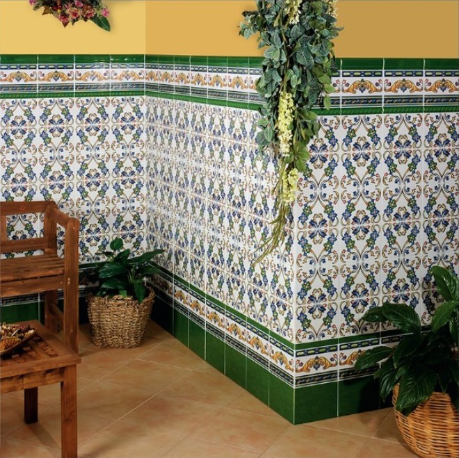 Cokoły ścienne zielone Mainzu Zócalo Alhambra Tirra Relieve Verde 3x28 63055
