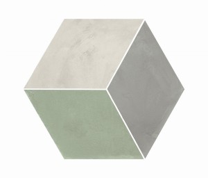 Marca Corona Terra Kunst Rombo Sand/Mint Sechseckfliesen 25x21,6 I419