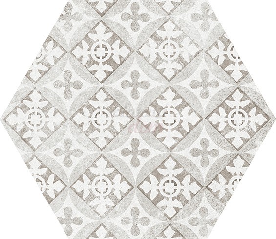 Gresy heksagonalne wzorzystę bez EQUIPE HEXATILE CEMENT GARDEN GREY 17.5X20 9168