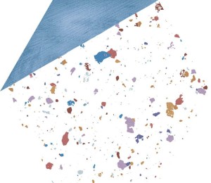 Aparici Stracciatella Blau Natur 25x29 Heksagonfliese Terrazzo